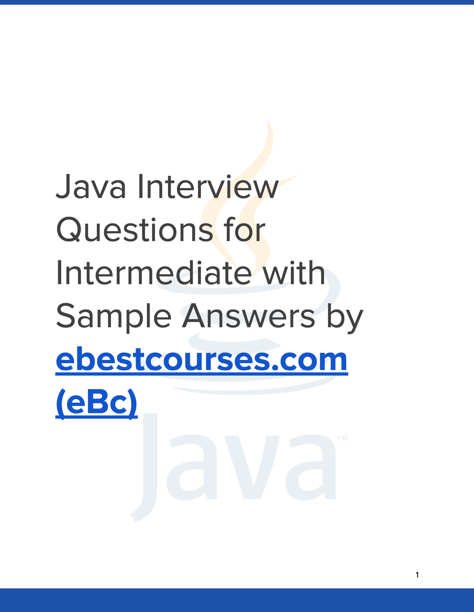 50+ Java Interview Questions for Intermediate with Sample Answers & How ...